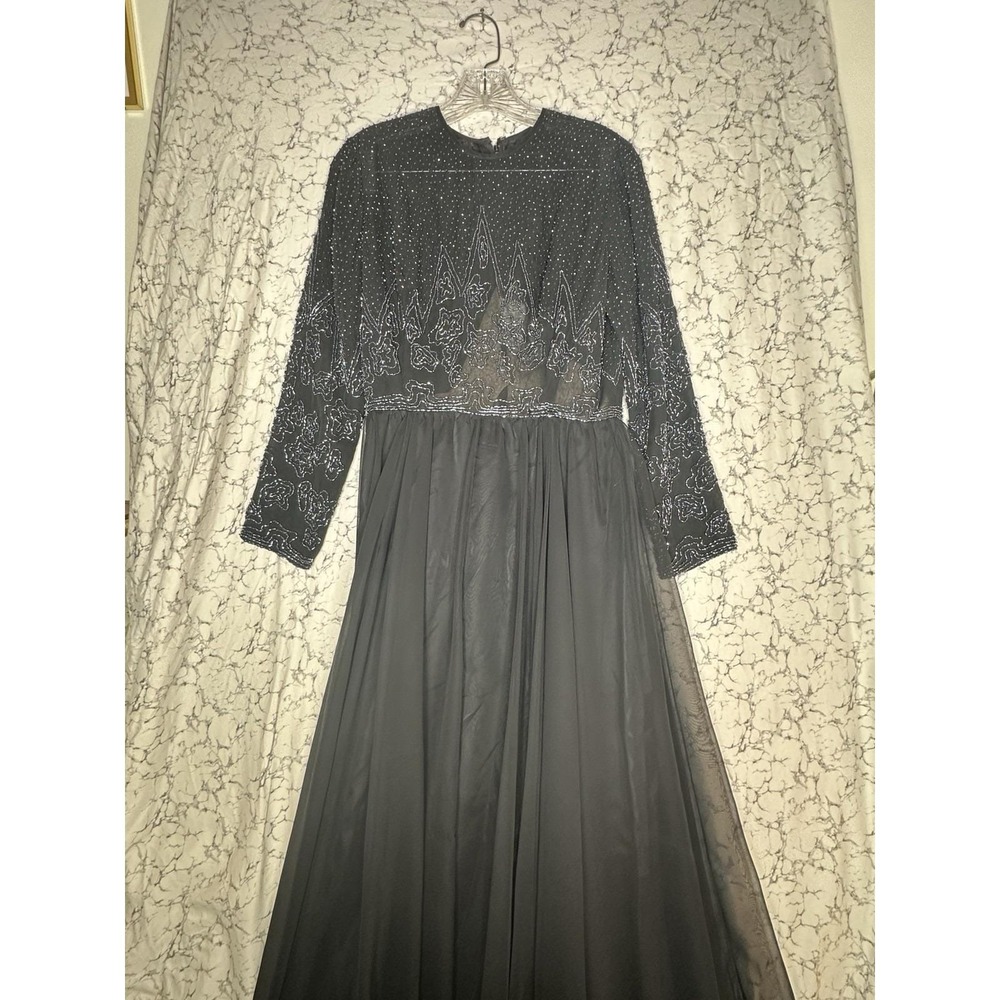 Vintage 1960s Jack Bryan Saks Fifth Ave Sparkle Embroidered Maxi Dress | Sz: 12 - Picture 2 of 13